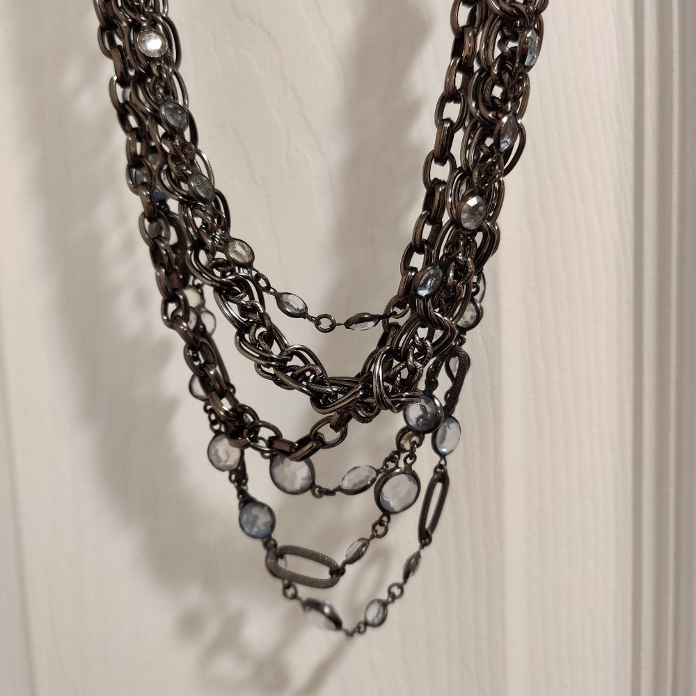 Talbots Boho Stainless Necklace Anthracite Color